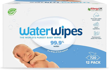 WaterWipes Original Plastic Free Baby Wipes, 720 wet wipes (12 packs)