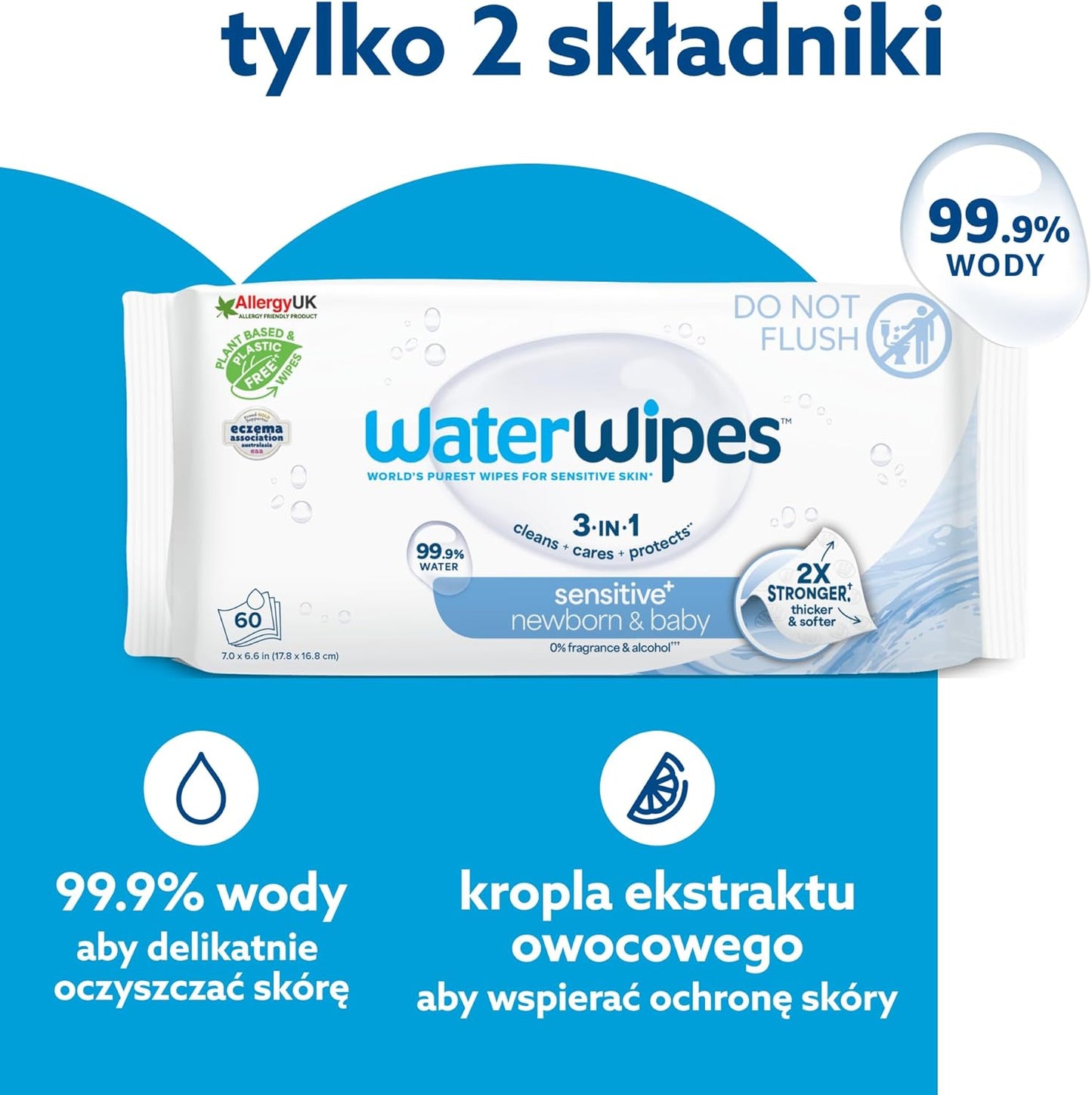 WaterWipes Original Plastic Free Baby Wipes, 720 wet wipes (12 packs)