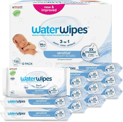 WaterWipes Original Plastic Free Baby Wipes, 720 wet wipes (12 packs)