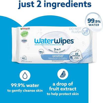 WaterWipes Original Plastic Free Baby Wipes, 720 wet wipes (12 packs)