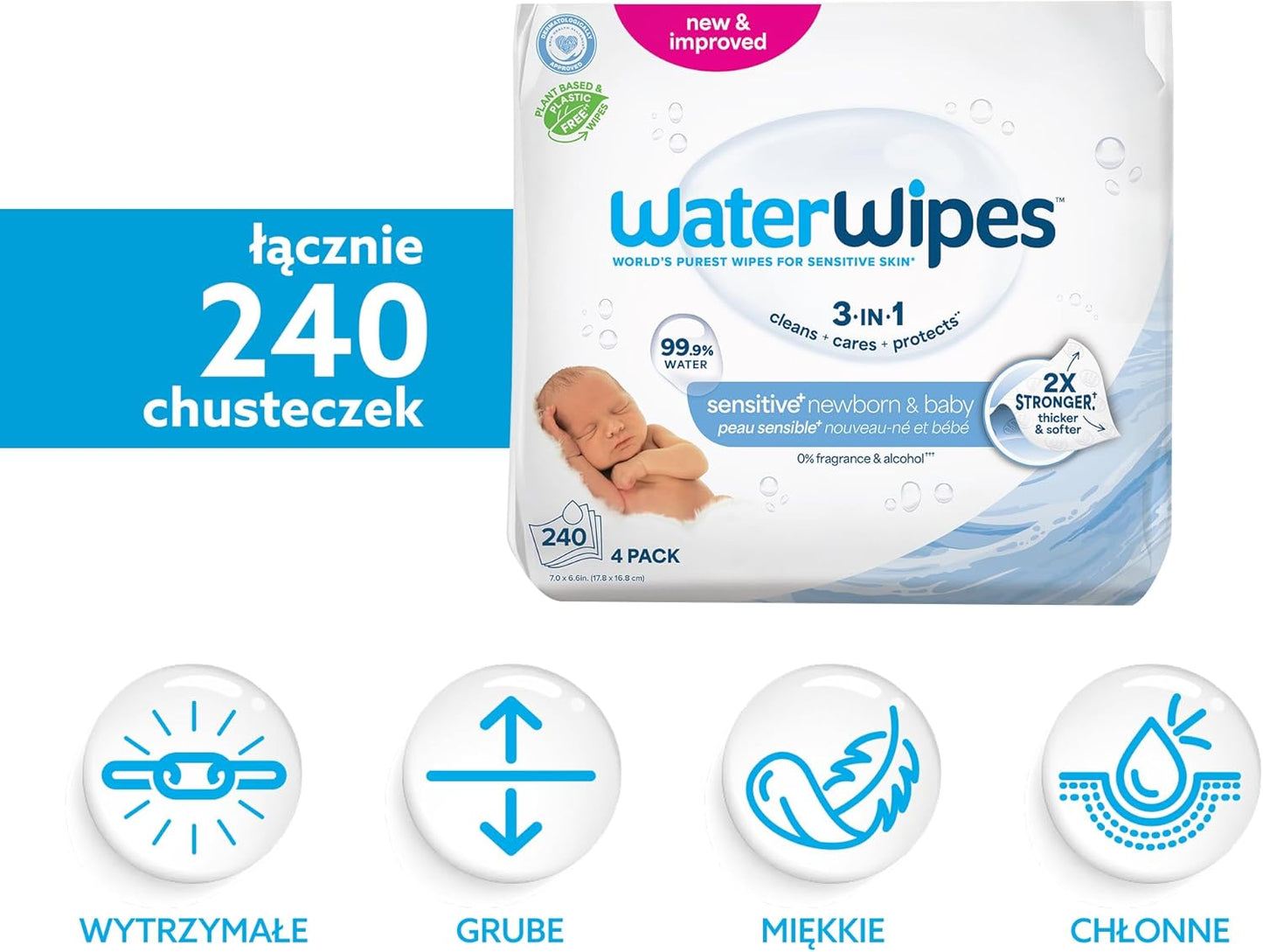 WaterWipes Original Plastic Free Baby Wipes, 720 wet wipes (12 packs)
