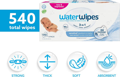 WaterWipes Original Plastic Free Baby Wipes, 720 wet wipes (12 packs)