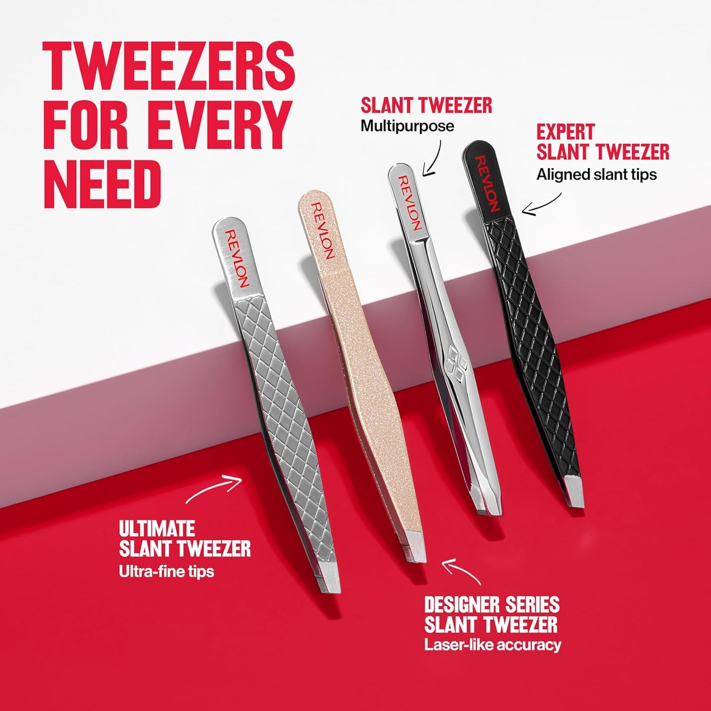 Revlon Expert Slant Tweezer, High Precision For an Easy Hair Removal, Made With Stainless Steel, 1 Count