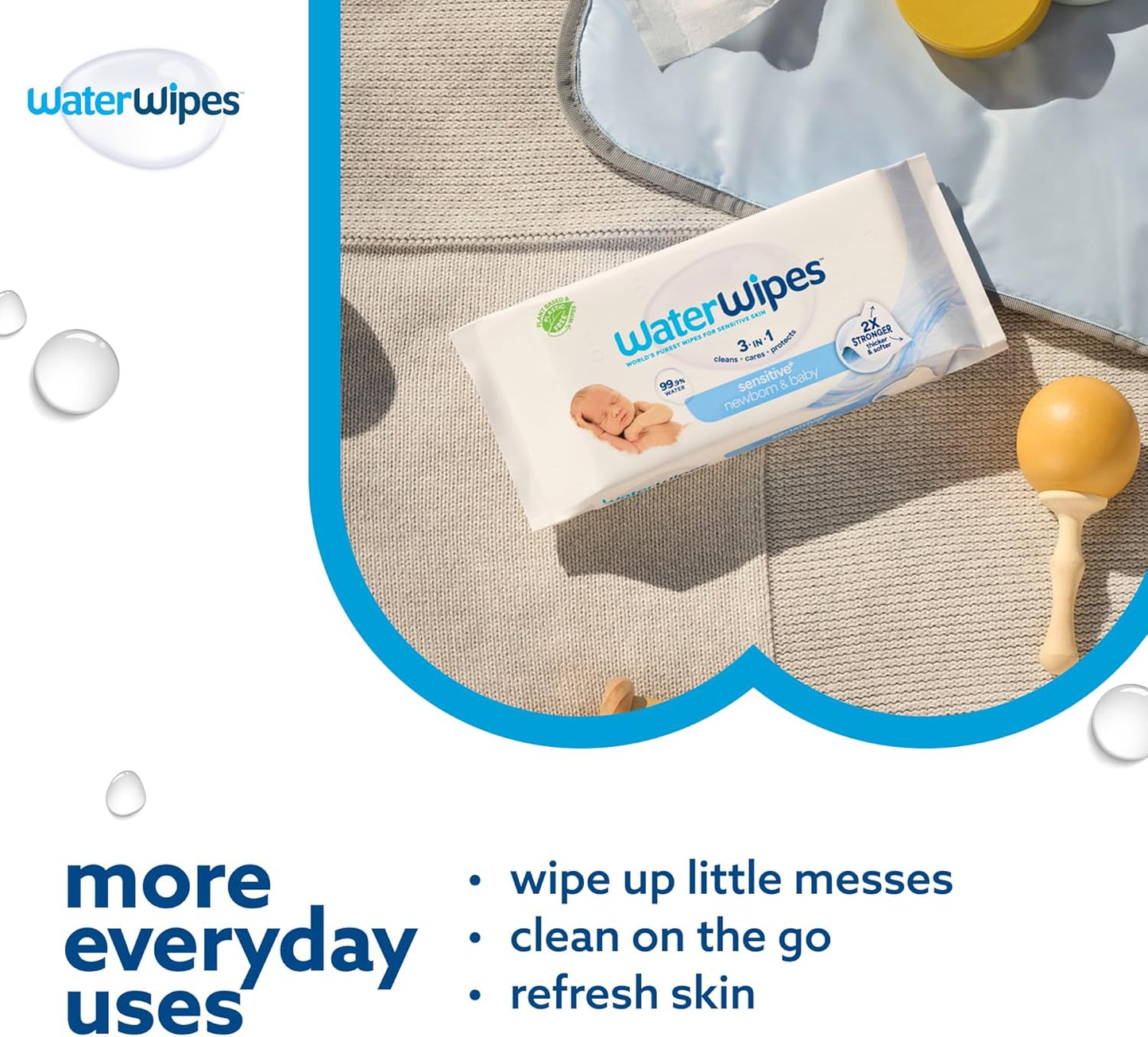 WaterWipes Original Plastic Free Baby Wipes, 720 wet wipes (12 packs)